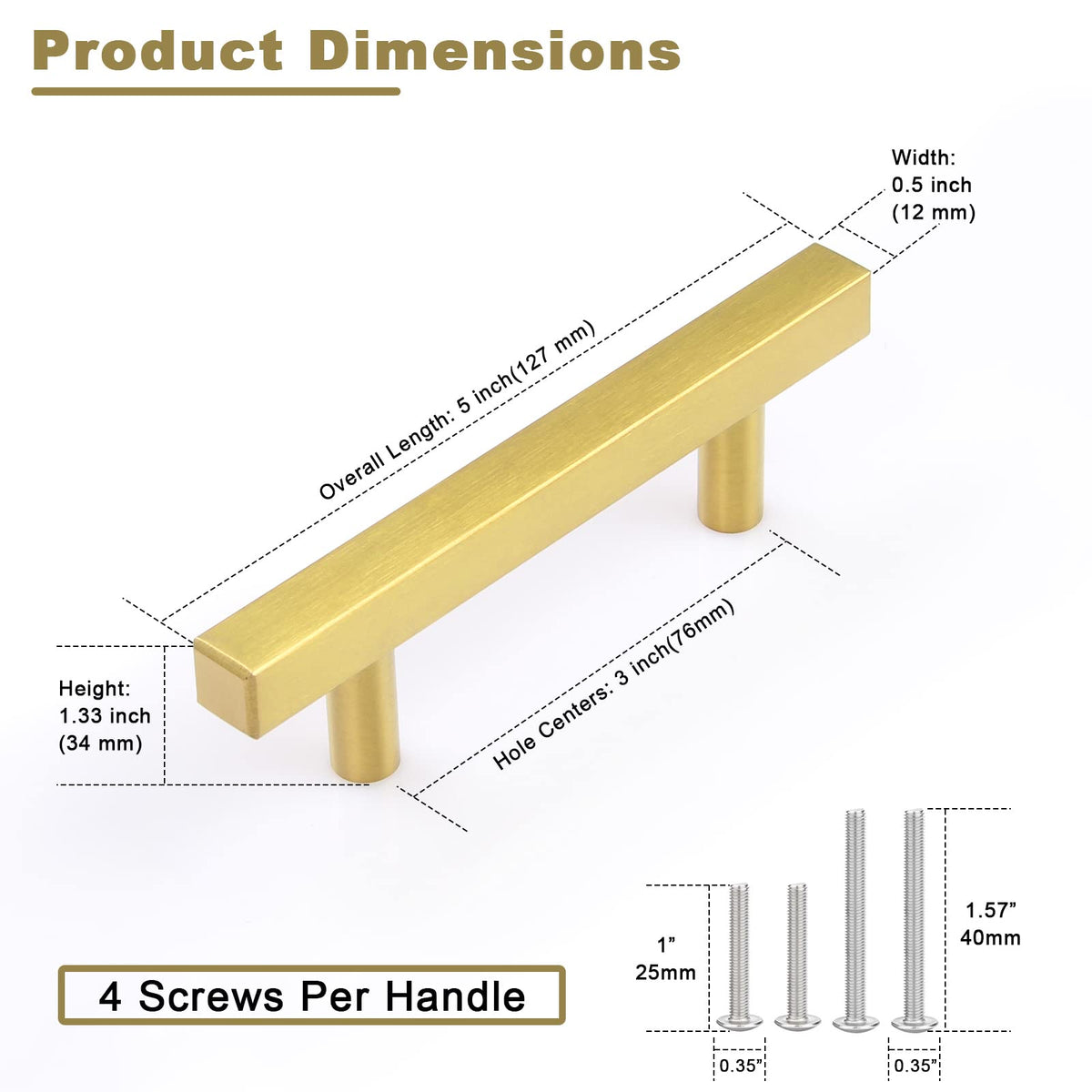 Estmoon 30-pack cabinet pulls with included screws for quick install