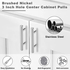Estmoon 3in hole center pulls align drawers with a modern look.