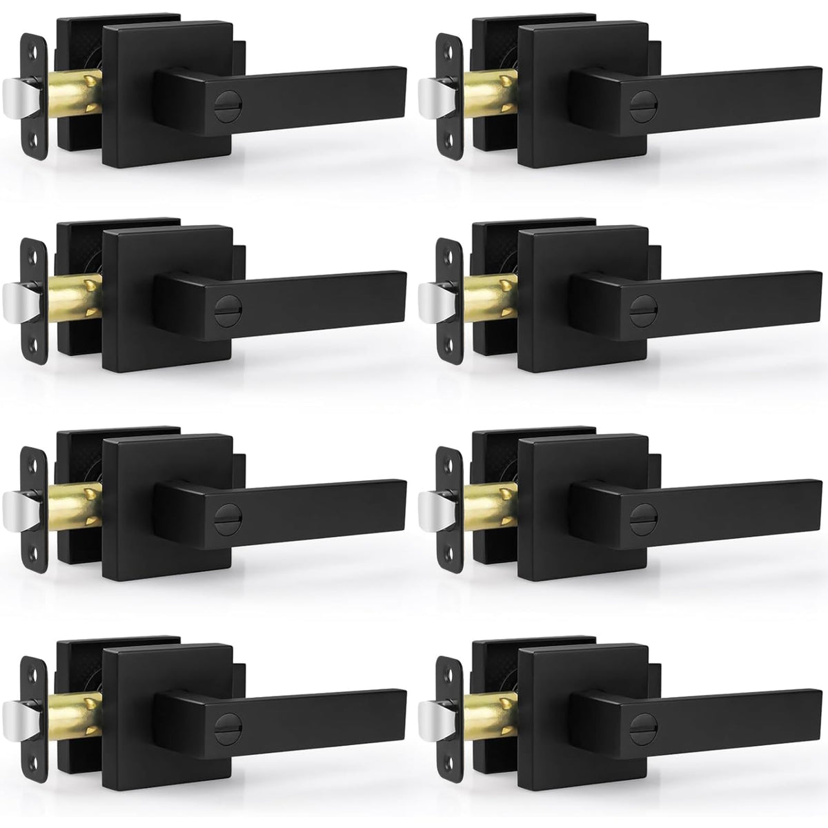 Estmoon 8-pack black door handles package for quick room updates and replacement