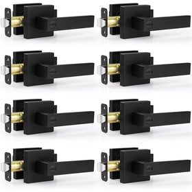 Estmoon 8-pack black door handles package for quick room updates and replacement