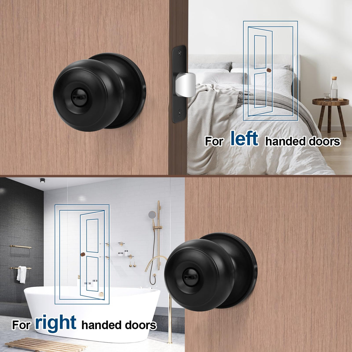 Estmoon adjustable latch fits 60mm or 70mm backsets for installation.