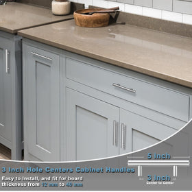 Estmoon arc brushed nickel pulls offer smooth grip and safe design.