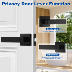 Estmoon black door handle on door with matte finish for modern style