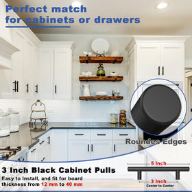 Estmoon black drawer handles, rust-resistant and easy to clean