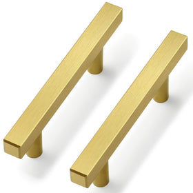 Estmoon brushed brass cabinet pulls 3in hole center for modern updates
