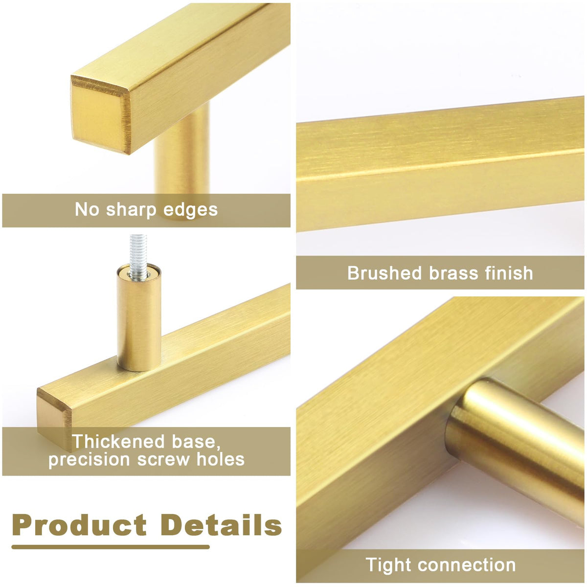 Estmoon hollow-structure brushed brass pulls are lightweight yet durable