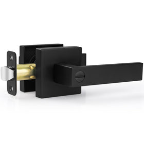Estmoon door handle black angled view highlights premium zinc alloy durability for high humidity rooms.