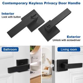 Estmoon door-handle-black-closeup-material shows rust resistant matte finish.