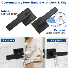 Estmoon door handle matte black side view showing reversible design for left or right-handed use.