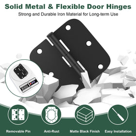 Estmoon durable iron door hinges with 6 holes for secure mounting.