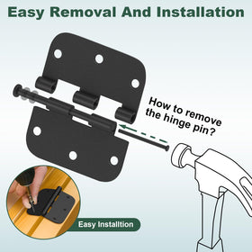Estmoon door hinges with removable pins for easy maintenance.