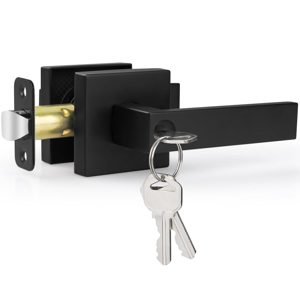 Estmoon door lock matte black front door lockset for secure entry and easy installation.