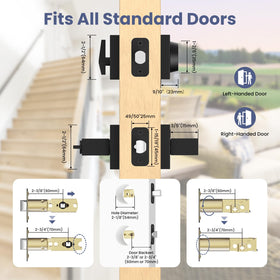 Estmoon exterior handle with lock on a standard door for easy use