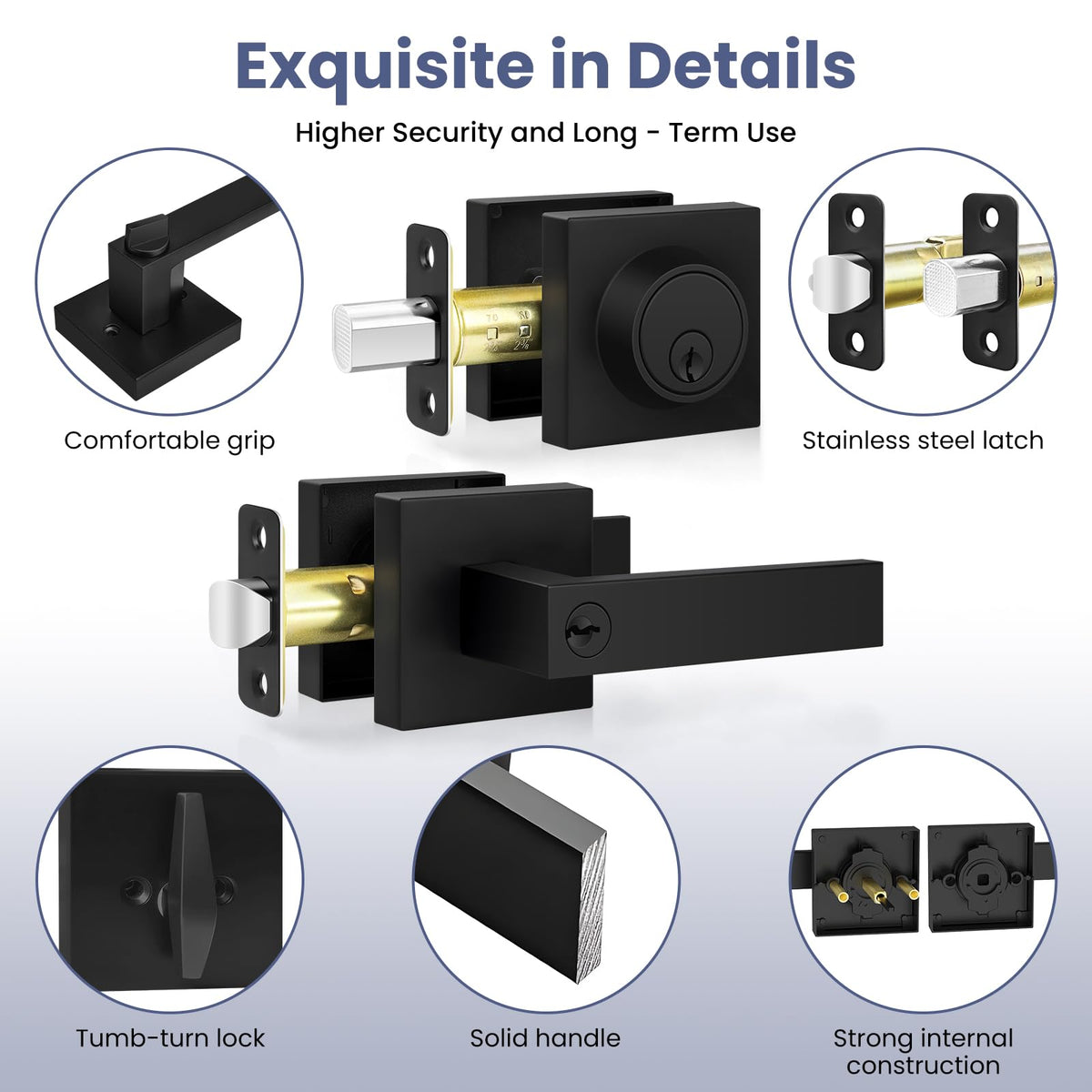Estmoon exterior deadbolt close-up highlighting durable construction