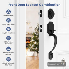 Estmoon lock set with single-cylinder deadbolt highlighting exterior security.