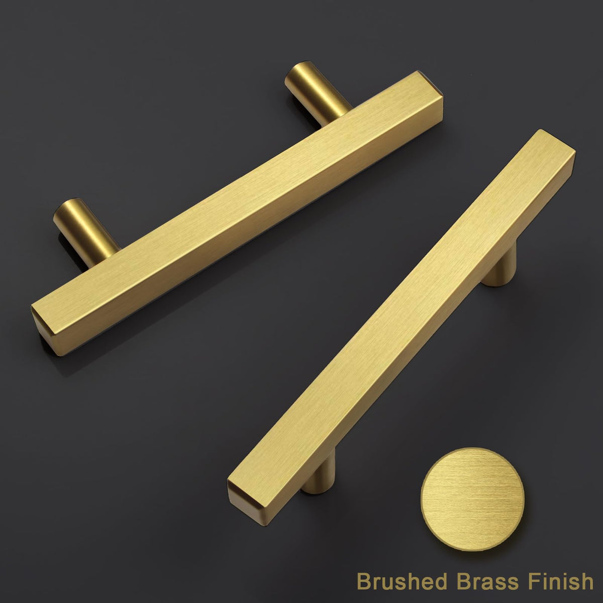 Estmoon gold modern square drawer pulls for contemporary cabinets