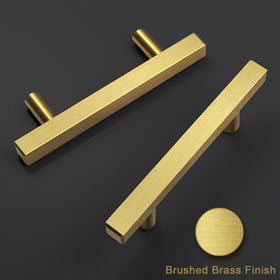 Estmoon gold modern square drawer pulls for contemporary cabinets