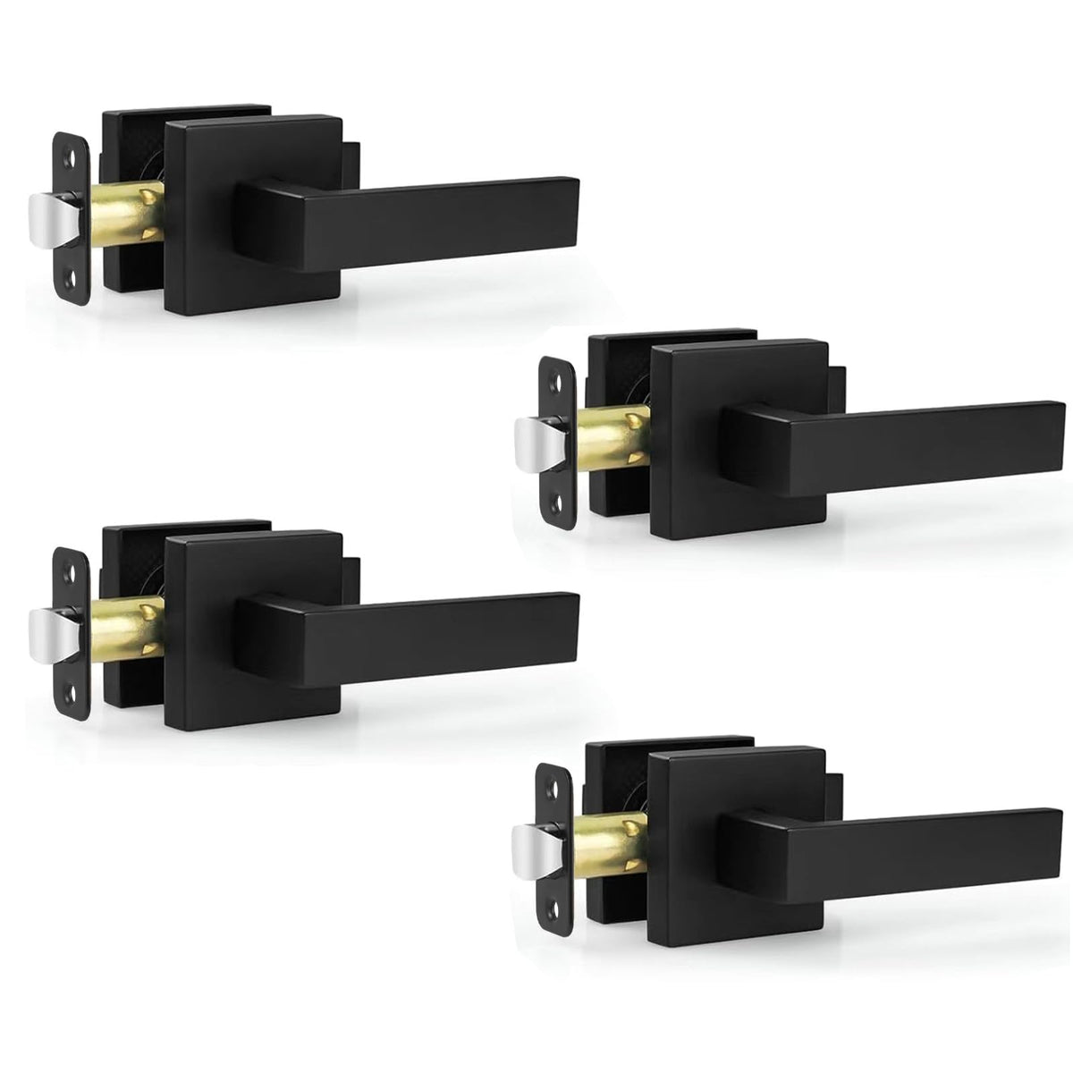 Estmoon passage door knobs matte black close-up showing durable finish for humid interiors.