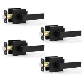 Estmoon passage door knobs matte black close-up showing durable finish for humid interiors.