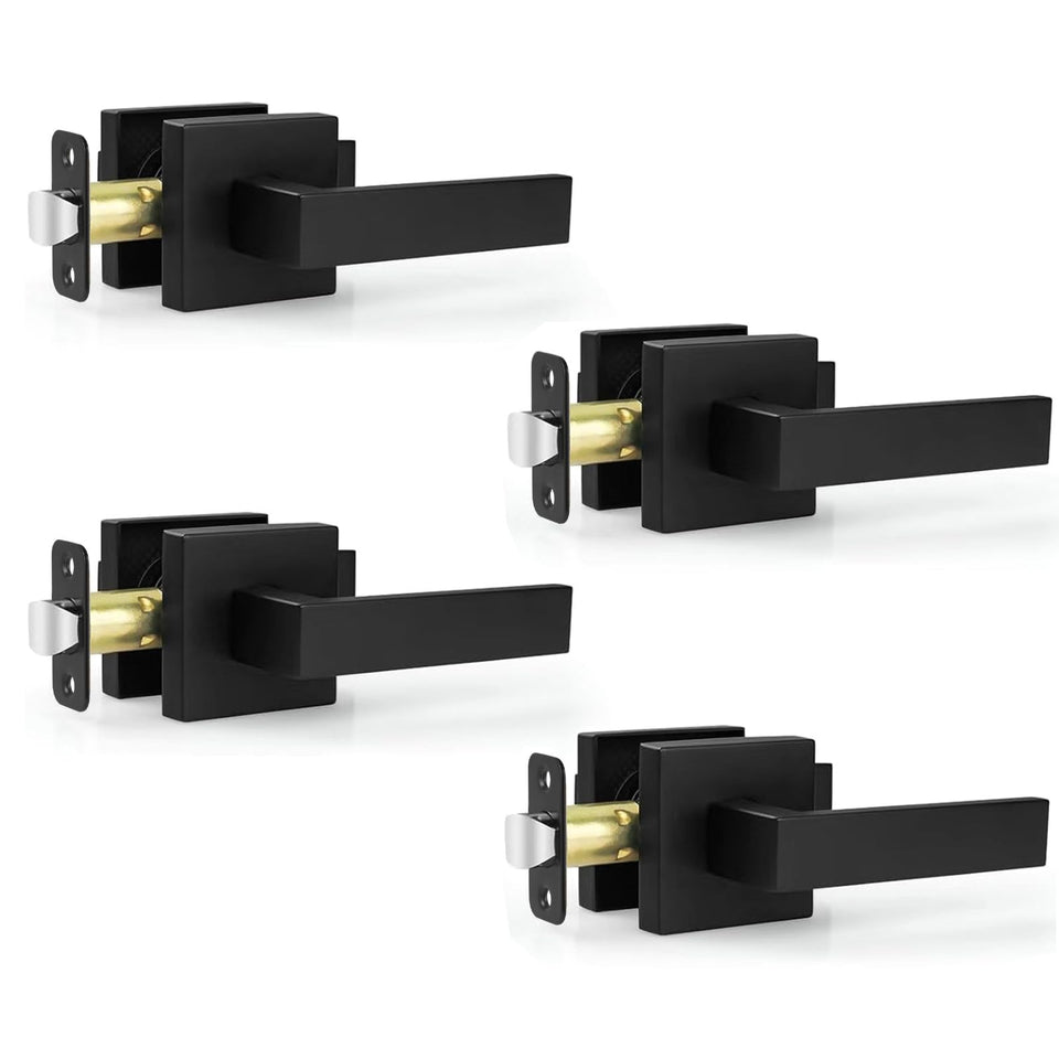 Estmoon passage door knobs matte black close-up showing durable finish for humid interiors.