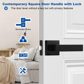 Estmoon privacy door lever close-up showing inner lock button for privacy
