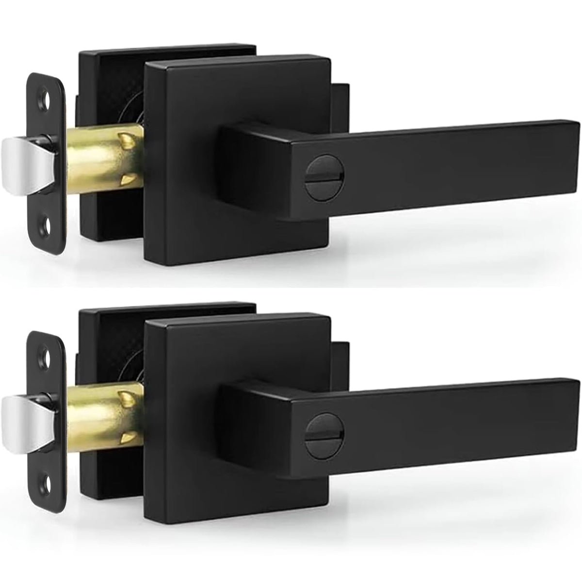 Estmoon privacy door lever in matte black with durable zinc alloy finish for high humidity rooms.