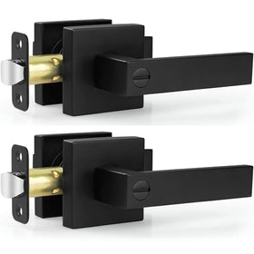 Estmoon privacy door lever in matte black with durable zinc alloy finish for high humidity rooms.