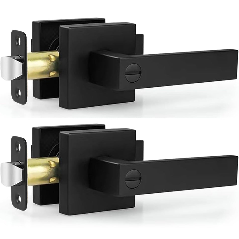 Estmoon privacy door lever in matte black with durable zinc alloy finish for high humidity rooms.