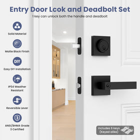 Estmoon single-cylinder deadbolt shown on matte black handle for everyday security
