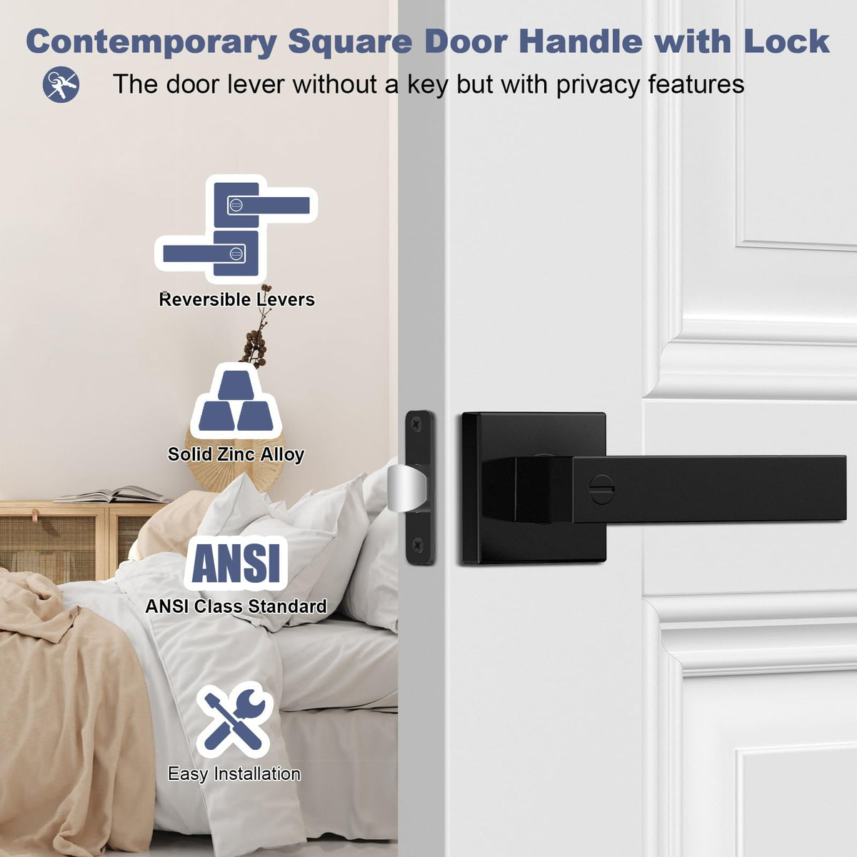 Estmoon solid security bolt lever provides anti-sawing protection for added safety.