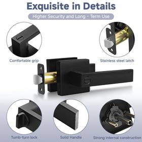 Estmoon square door lever with electroplated finish resists wear.