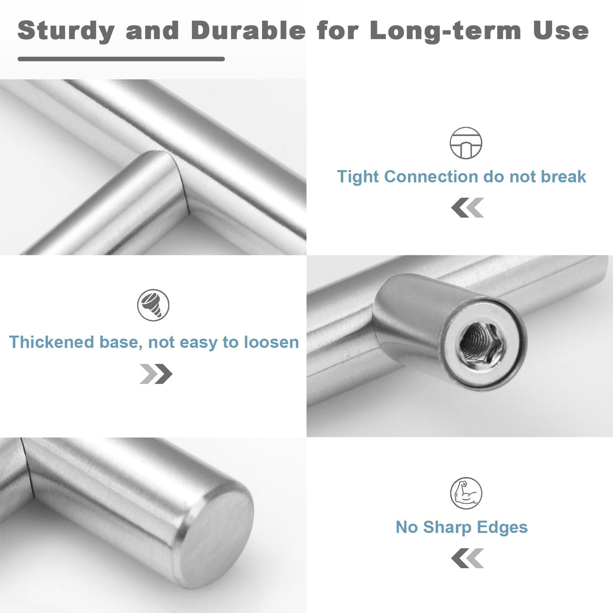 Estmoon stainless steel cabinet hardware in silver for long-lasting storage.