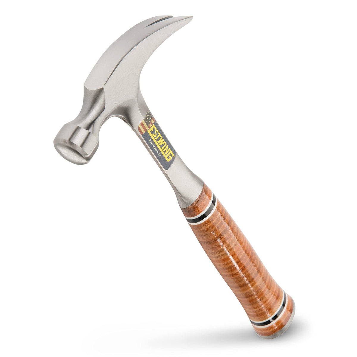 Estwing 12 oz straight rip claw hammer with polished finish for durable, precise nail driving.
