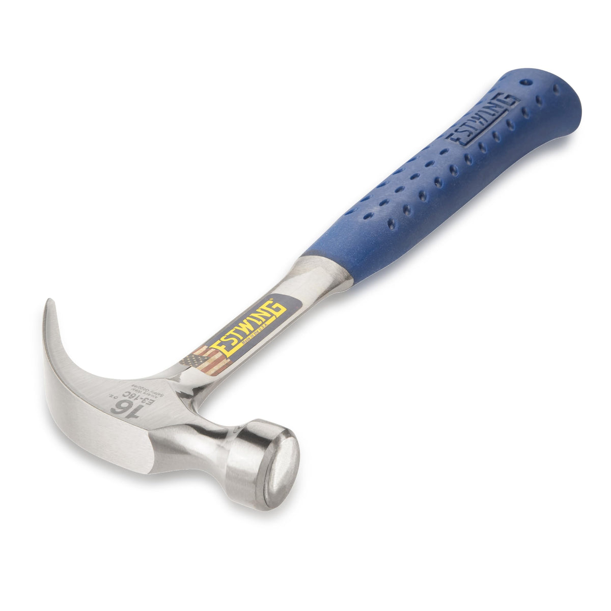 Estwing curved hammer handle with smooth grip for comfortable long use
