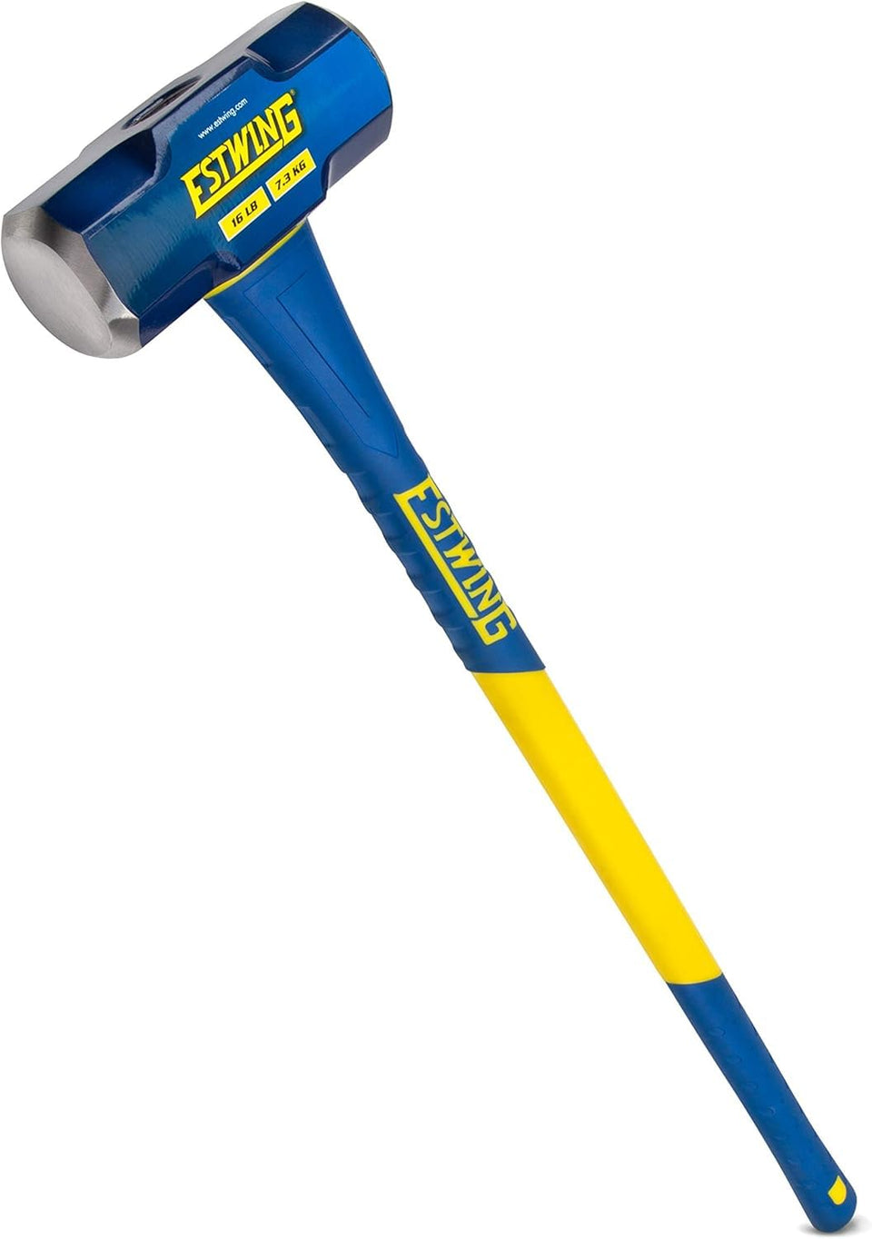Estwing 16-pound hard-face sledge head, built to resist repeated impacts.