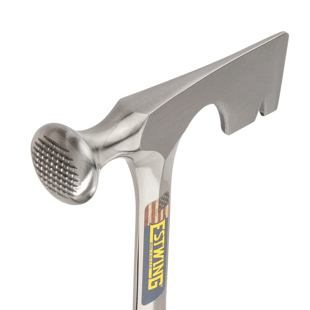Estwing one-piece forged head delivers durable, balanced striking.