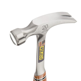 Estwing E20S genuine leather grip provides comfortable control.