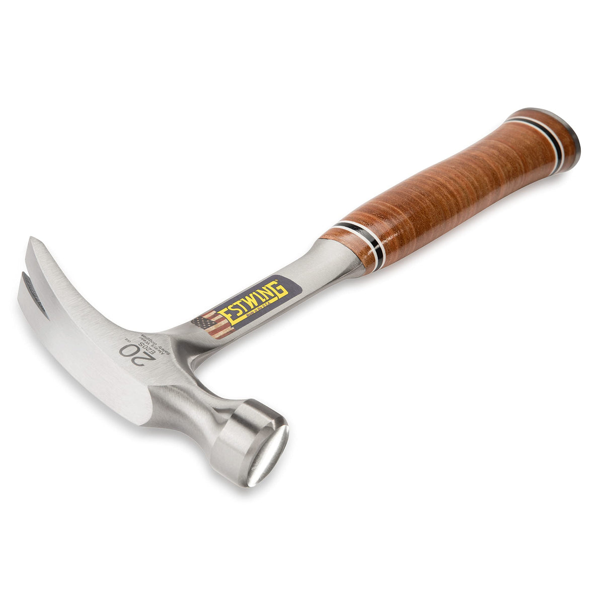 Estwing E20S one-piece forged construction highlights enduring performance.