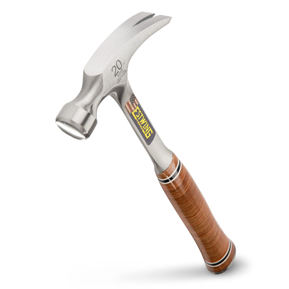 Estwing E20S solid steel head and integrated handle for durability.