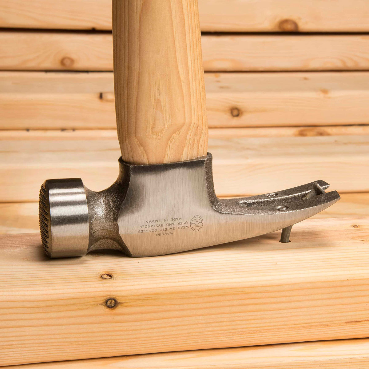 Estwing forged steel head emphasizes durability and long-lasting performance.