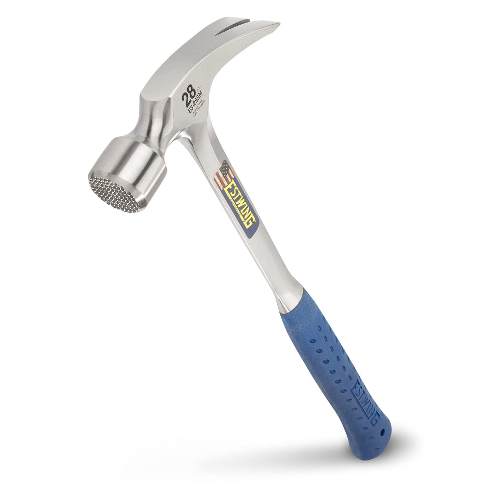 Estwing framing hammer 28oz with long handle and straight rip claw for prying nails
