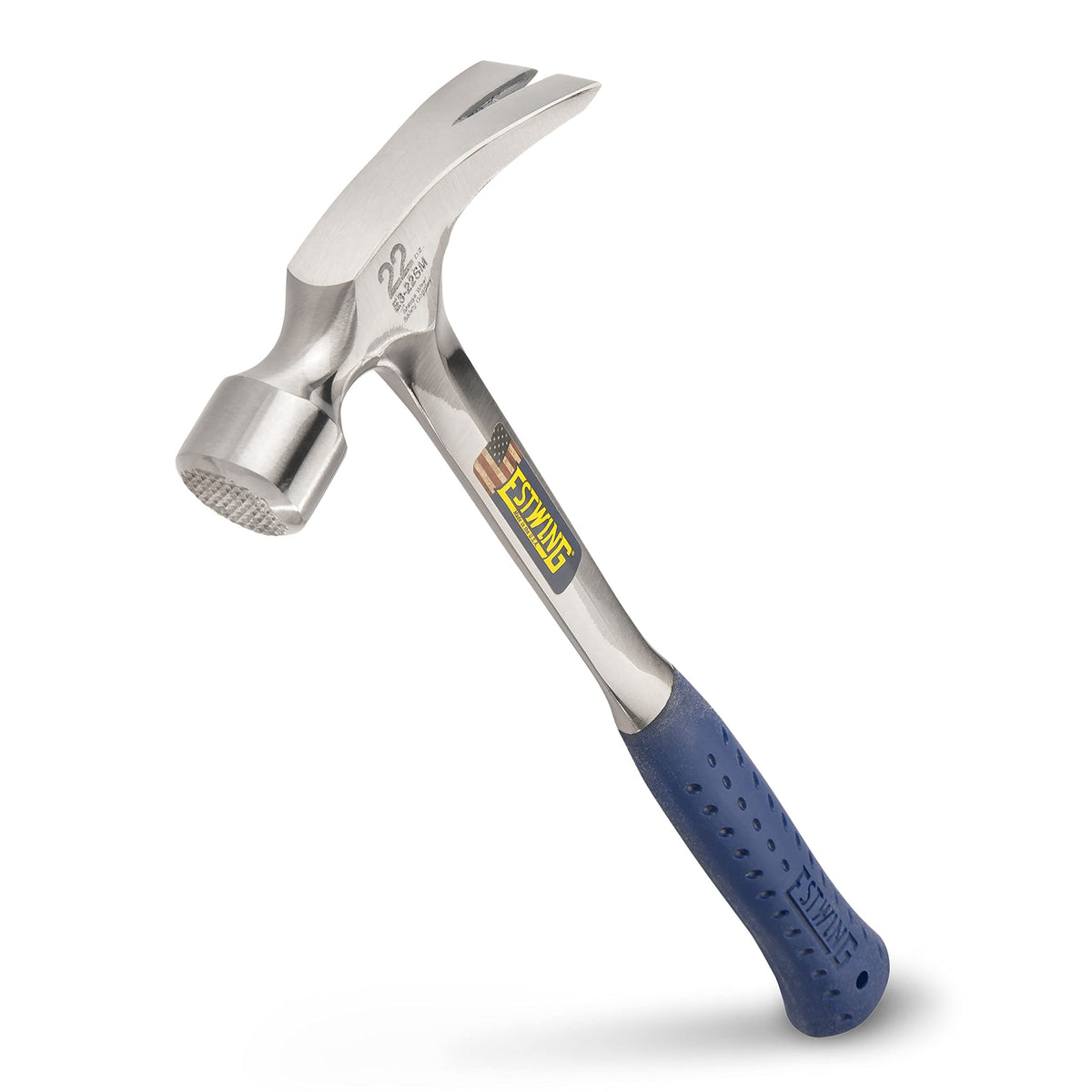 Estwing framing hammer long handle provides extra leverage for precise framing work.