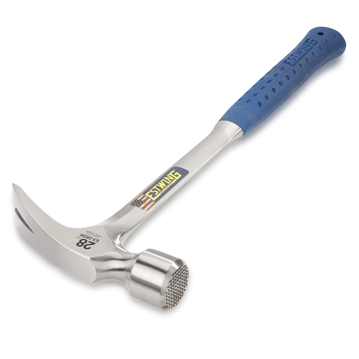 Estwing framing hammer milled face provides extra grip for precise strikes