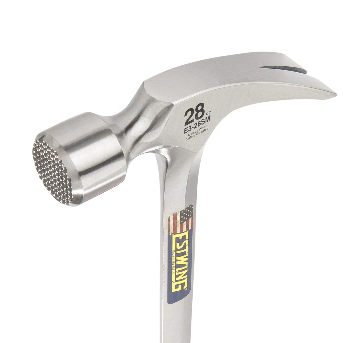 Estwing framing hammer with patented Shock Reduction Grip reduces vibration