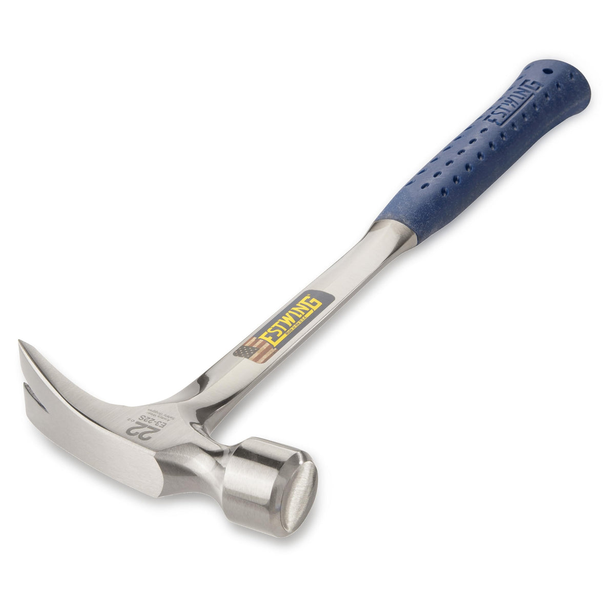 Estwing framing hammer showing rip claw for nail pulling and prying