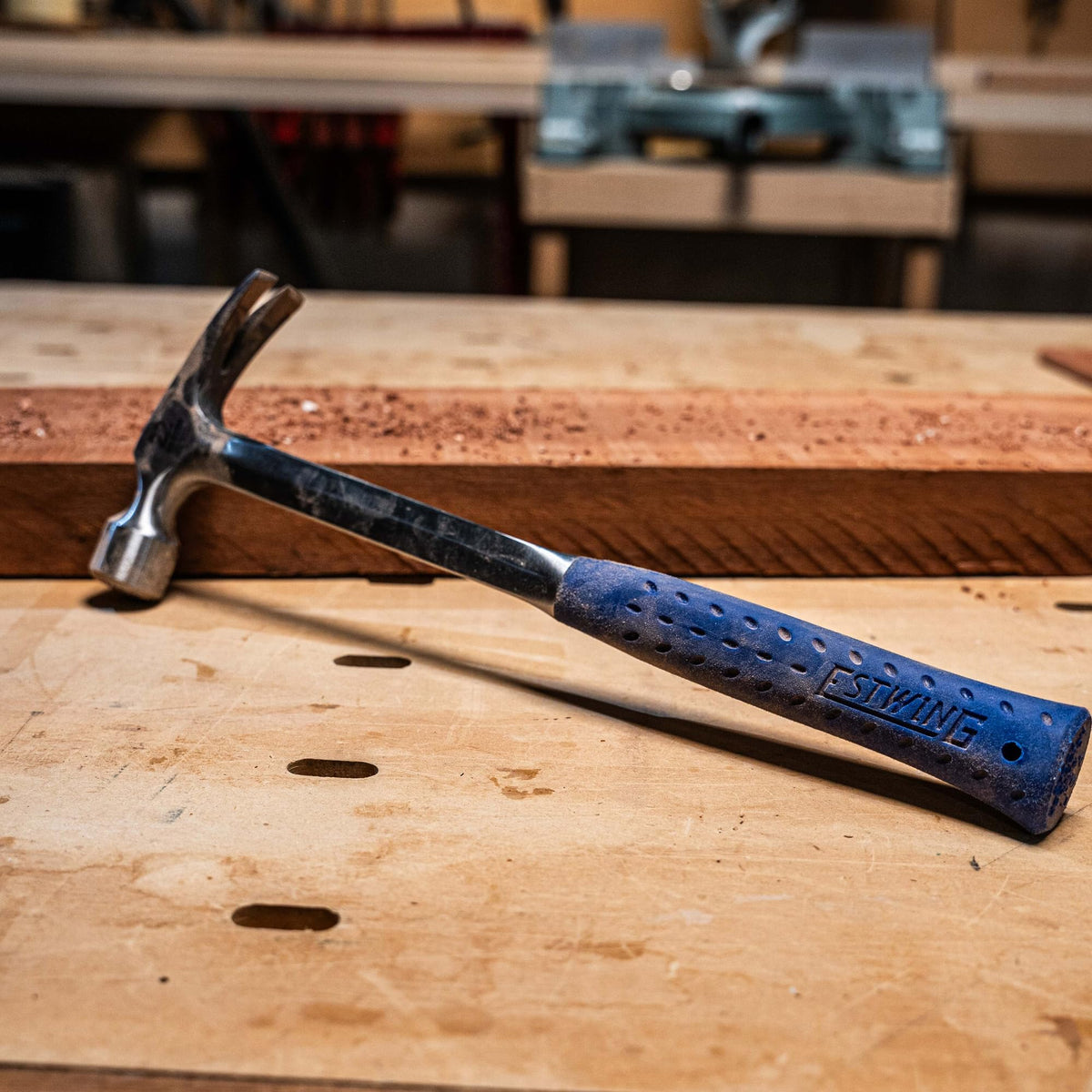 Estwing shock reduction grip reduces vibration for comfortable use.