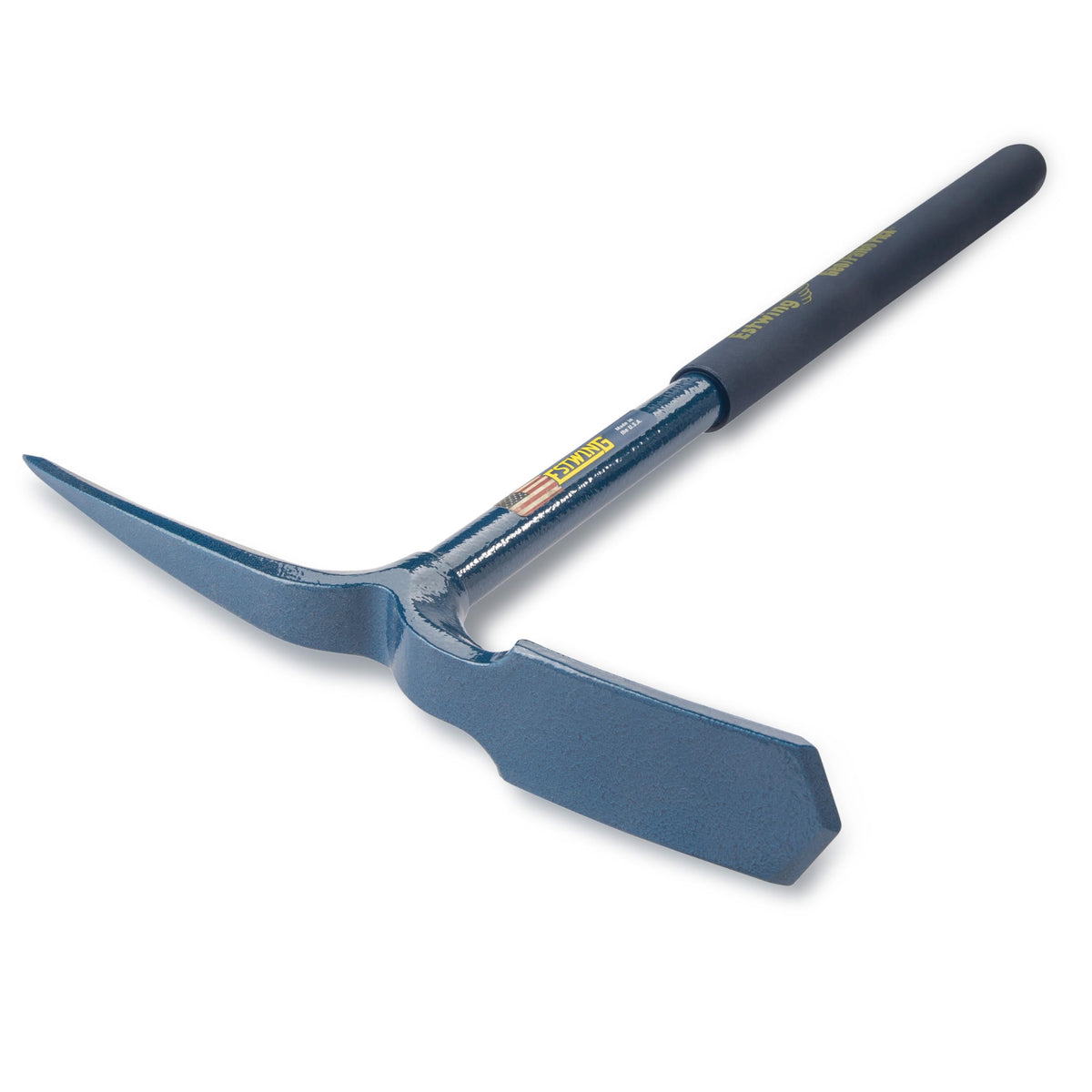 Estwing Geo/Paleo Rock Pick with a chisel end ready for prying and lifting rocks.