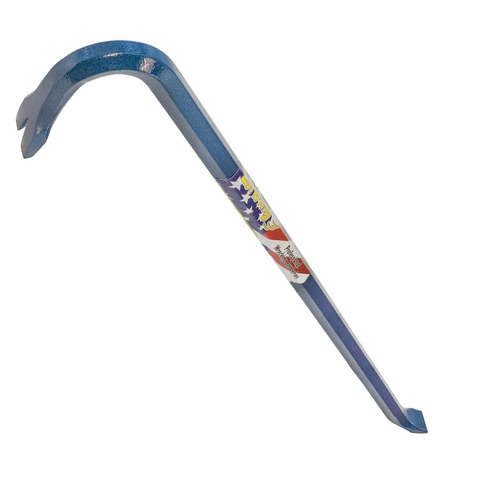 Estwing Gooseneck Wrecking Bar with angled chisel end for prying and lifting tasks.