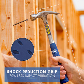 Estwing 16 oz rip claw hammer in action for driving nails and removing them easily.