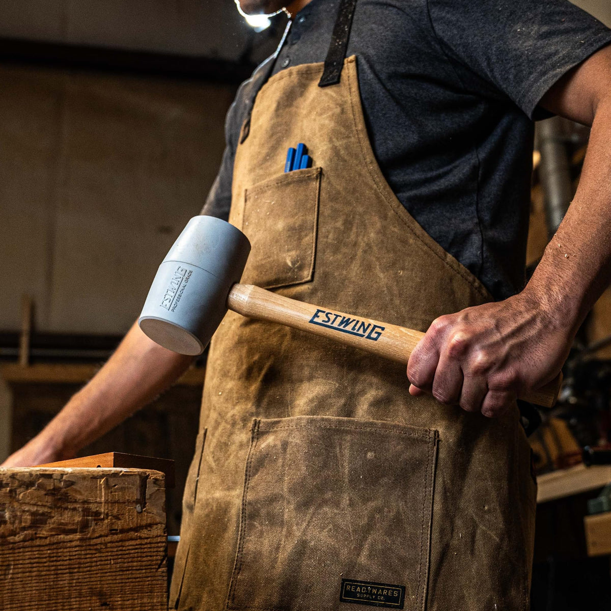 Estwing Hickory handle provides comfort and control during use.